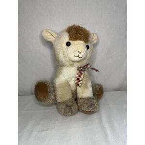 Fuzzy Lamb Llama Off White Stuffed Animal, Tan Plush 12” Tall